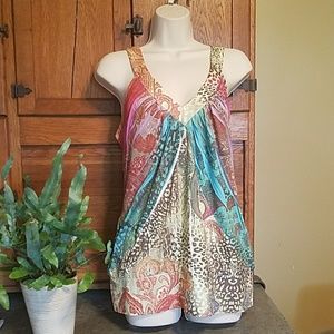 NWOT Cato tunic bohemian tank top large hippie